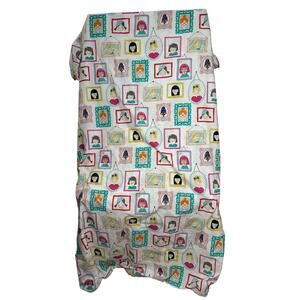 The Company Store Kids Multicolor Framed Girls Organic Cotton Twin Duvet Cover